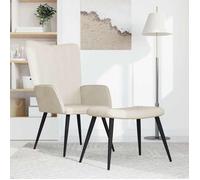 vidaXL Chaise de Relaxation avec Repose-pied Siège de Relaxation Fauteuil de Salon Salle de Séjour Salon Blanc Crème Velours327697