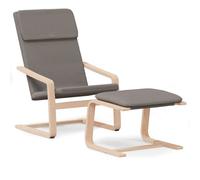 vidaXL Chaise de relaxation avec repose-pied Taupe Tissu