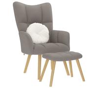 vidaXL Chaise de relaxation avec repose-pied en tissu Taupe