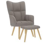 vidaXL Chaise de relaxation avec repose-pied Taupe Tissu, chaise, fauteuil relax, fauteuil relax en tissu, chaise de salon, 4016784