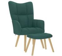 vidaXL Chaise de relaxation avec repose-pied Crème Tissu