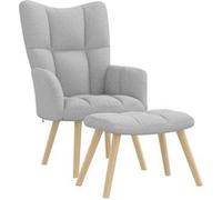 vidaXL Chaise de relaxation avec repose-pieds gris nuage tissu
