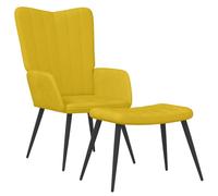 vidaXL Chaise de relaxation avec repose-pied Velours Jaune moutarde