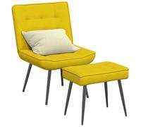 Vidaxl Chaise De Relaxation Avec Tabouret Jaune Velours Jaune