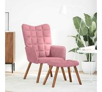 vidaXL Chaise de relaxation avec tabouret Rose Velours, chaise, chaise de salon, fauteuil relax, chaise longue, siège de 4016825