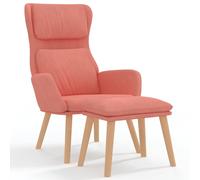 Chaise de Relaxation avec Tabouret Fauteuil de Relaxation Siège Chaise de Salon Meuble de Salle de Séjour Intérieur Rose Velours