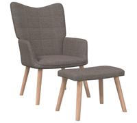 vidaXL Chaise de relaxation avec tabouret Taupe Tissu