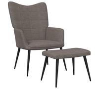 Chaise de Relaxation et Tabouret Fauteuil avec Repose-pied Chaise de Salon Salle de Séjour Maison Intérieur 61x70x96,5 cm Taupe Tissu