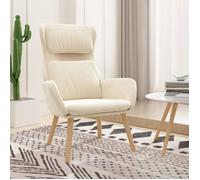 Chaise de Relaxation Siège de Salon Meuble de Salle de Séjour Chaise de Salon Fauteuil de Relaxation Intérieur Blanc Crème Velours