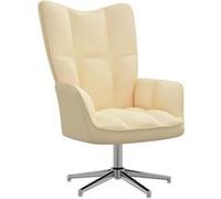 vidaXL Chaise de relaxation Blanc crème Velours