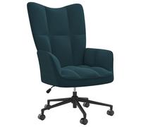 Vidaxl Chaise De Relaxation Bleu Velours Bleu