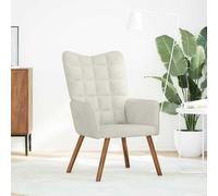 vidaXL Chaise de Relaxation crème Velours, Chaise, Fauteuil de Salon, Fauteuil de Velours, Chaise Longue, Fauteuil de Relaxation