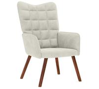 vidaXL Chaise de relaxation — Fauteuil de salon en velours crème