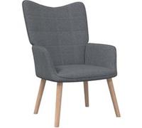 vidaXL Chaise de Relaxation Fauteuil à Dîner Chaise de Salle à Manger Sièges de Cuisine Maison Intérieur 61,5x69x95,5 cm Gris Foncé Tissu Gris G