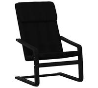 vidaXL Chaise de Relaxation, Fauteuil avec Coussin, Chaise Longue Rembourrée, Siège de Salon Salle de Séjour Intérieur, Moderne, Noir Tissu