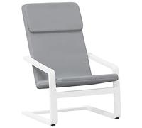vidaXL Chaise de Relaxation, Fauteuil de Détente avec Coussin, Siège Rembourrée, Meuble de Salon Salle de Séjour, Moderne, Gris Foncé Tissu
