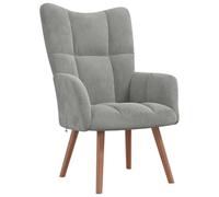 vidaXL Chaise de Relaxation Fauteuil de Détente Siège de Relaxation Chaise de Détente Salon Salle de Séjour Intérieur Gris Clair Velours