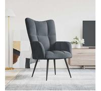 Vidaxl Chaise De Relaxation Gris Foncé Velours Gris
