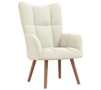 vidaXL Chaise de Relaxation Fauteuil de Détente Siège de Relaxation Chaise de Détente Salon Salle de Séjour Intérieur Blanc Crème Velours