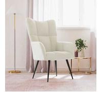 Chaise de Relaxation Fauteuil de Détente Siège de Relaxation Chaise de Détente Salon Salle de Séjour Intérieur Blanc Crème Velours