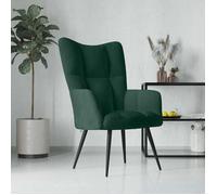 vidaXL Chaise de Relaxation Fauteuil de Détente Siège de Relaxation Chaise de Détente Salon Salle de Séjour Intérieur Vert Foncé Velours