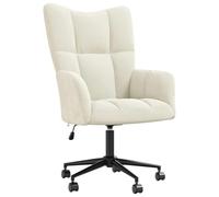 vidaXL Chaise de Relaxation Fauteuil de Détente Siège de Relaxation Chaise de Détente Salon Salle de Séjour Intérieur Blanc Crème Velours