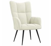 vidaXL Chaise de Relaxation Fauteuil de Détente Siège de Relaxation Chaise de Détente Salon Salle de Séjour Intérieur Blanc Crème Velours