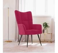 vidaXL Chaise de relaxation Fauteuil de détente Velours Rouge bordeaux