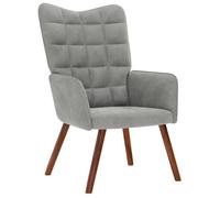 vidaXL Chaise de relaxation Gris clair Velours, chaise, chaise de salon, fauteuil relax, chaise longue, siège de salon, 4016810