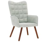 vidaXL Chaise de Relaxation Gris Clair Velours, Chaise, Chaise de Salon, Fauteuil Relax, Chaise Longue, siège de Salon, Chaise en Velours