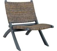 Vidaxl Chaise De Relaxation Gris Rotin Naturel Kubu Et Bois D'acajou Gris