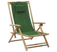 vidaXL Chaise de Relaxation Inclinable Fauteuil de Jardin Chaise Pliable d'Extérieur Chaise de Jardin Patio Terrasse Vert 313027