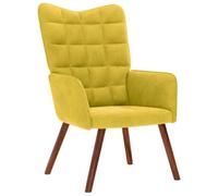 vidaXL Chaise de Relaxation Jaune Velours, Chaise, Chaise de Salon, Fauteuil Relax, Chaise Longue, siège de Salon, Chaise en Velours