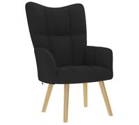 vidaXL Chaise de Relaxation Noir Tissu, Chaise, Fauteuil Relax, Fauteuil Relax en Tissu, Chaise de Salon, Chaise en Tissu, Chaise de Salon en Tissu