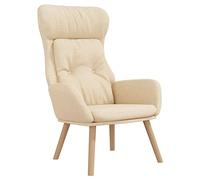vidaXL Chaise de Relaxation Siège de Salon Chaise de Salle de Séjour Fauteuil de Relaxation Meuble de Salle de Séjour Intérieur Tissu Crème