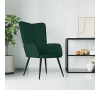 vidaXL Chaise de relaxation Vert foncé Velours