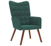 vidaXL Chaise de Relaxation Vert foncé Velours, Chaise, Chaise de Salon, Fauteuil Relax, Chaise Longue, siège de Salon, Chaise en Velours