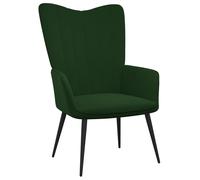 Chaise de Relaxation avec Repose-pied Vert Foncé Velours Fauteuil vidaXL