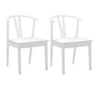 vidaXL Chaise de Salle à Manger 2 pcs Blanc et Blanc, Salle à Manger, Table rectangulaire, Table Vintage, Chaises Modernes, Décor élégant, Repas en Famille, Design Unique