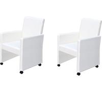 vidaXL Chaise de salle à manger 2 pcs. Blanc Similicuir