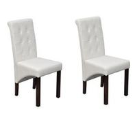 Chaise de salle à manger 2 pcs Cuir artificiel Blanc