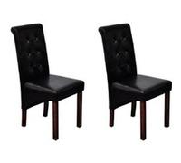 vidaXL Chaises de salle à manger 2 pcs Similicuir Noir