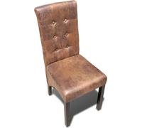 vidaXL Chaise de salle à manger 2 pcs. Marron similicuir