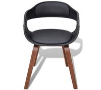 vidaXL Chaise de salle à manger 2 pcs. noir bois courbé et similicuir