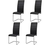 vidaXL 4x Chaise de Salle à Manger Cantilever Noir Cuisine Dîner Repas Maison 242290