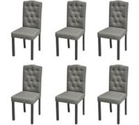 Vidaxl Chaises De Salle À Manger 6 Pcs Gris Tissu Gris