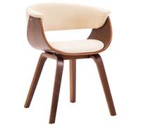 2x Bois Courbé Chaises de Salle à Manger Crème Tissu Dîner Cuisine vidaXL