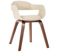 vidaXL Chaise de salle à manger Blanc en bois courbé et similicuir