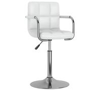 vidaXL Chaise de salle à manger pivotante – hauteur réglable, simili‑cuir blanc