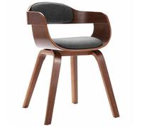 Vidaxl Chaise De Salle À Manger Gris Foncé Bois Courbé Et Similicuir Gris